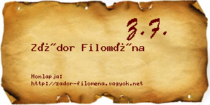 Zádor Filoména névjegykártya